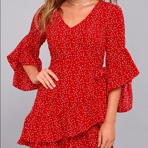 Red polka dot dress
